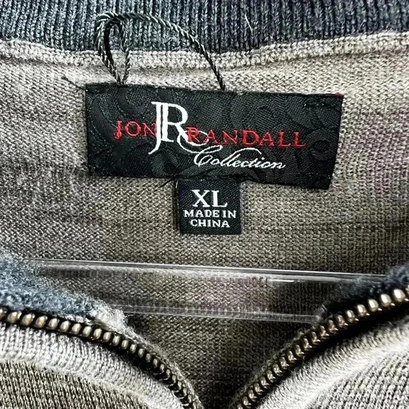 JR Collection NEW 100% Extra Fine Merino Wool Mens XL 1/4 Zip Ombre Sweater - Picture 13 of 16